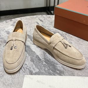 Designer tofflor L Piana Mules Slides Women Men LP Loafers Moccasin Sandal Leather Bekväma formella skor Lyxiga strandlägenheter