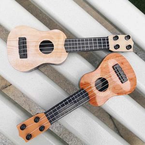 Gitarre 25 cm Kindergitarrenspielzeug können verwendet werden, um Yukrili -Musikspielzeug mit Paddelblättern zu simulieren, um Basistinstrumente zu spielen wx