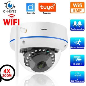 Kit fotocamera wireless Tuya Smart Life 5MP HD WiFi Security Dome esterno Camera impermeabile Wireless Home Soffitto IP Video Monitoraggio Video Sistema di monitoraggio video J240518