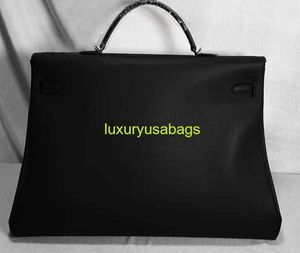 Leather Shoulder Bags Large Travel Ky Bag 2024 New High Capacity Genuine Leather Bag Business Luggage Bag 50 Black Silver Large Bag Shoulder Ba have logo HBU4