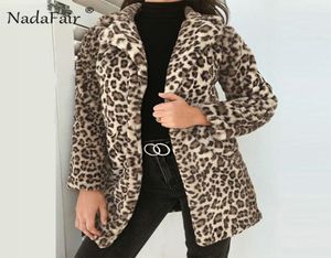 Frauen Langarm Langarm Leopard gedruckt Kunstpelzmäntel Winter warm dicke lange Fell weibliche Jacken Schichten1336769
