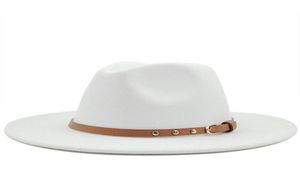 Breda brim hattar kvinnor män ull filt tassel jazz fedora panama stil cowboy trilby party formell klänning hatt stor storlek gul vit a75357194