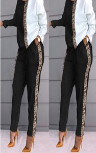 Designer Mulheres de duas peças Pontas de calças moda Moda de retalhos de retalhos de manga longa Capuz e calças de calças de traje casual Ladies Jog1070864