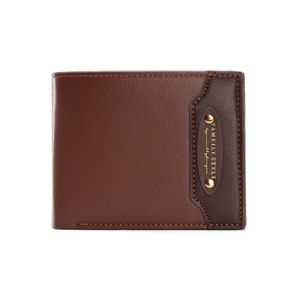 Yeni erkek cüzdanı, erkek kısa cüzdanı, şık ve gündelik lychee desenli yumuşak deri cüzdan çoklu kart yuvaları büyük kapasite küçük cüzdan