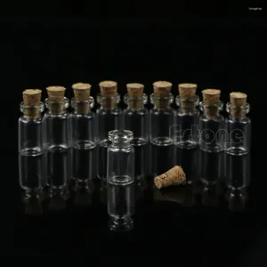 Lagringsflaskor 10 st/parti 0,5 ml 18x10mm mini glasflaskflaska med korkstopphänge