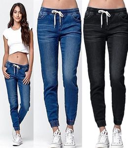 Casual Jogger Pants 2018 Elastic Sexy Skinny Pencil Jeans For Women Leggings Jeans High Waist Women039s Denim Drawstring Pants7549138