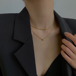 Designer Gold och 925 Silver Fashion Gift Halsband Kvinna smycken halsband Jakotsu Bilayer Love Choker med Elegant Box Ins 232 XL