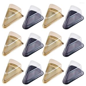 Ta ut containrar 40st Cake Slice Boxes Cheesecakes Plastic Cheesecake Triangular Packaging Wedding Party Supplies