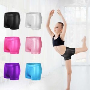 Barnflickor Shiny Dance Shorts Bottoms ActiveWear Child Clothes For Summer Yoga Sports Workout Gym Gymnastic Dancing L2405 L2405