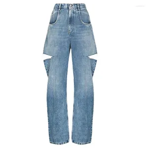 Women's Jeans Autumn And Winter Knife Cuts Holes Wide Leg Pants High Waist Woment Fashion Sell Pant