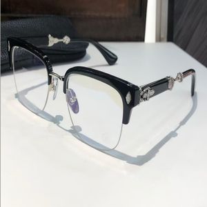 Titanium Eyeglasses Silver Black Half Frame Pull Clear Lens Men Fashion Sunglasses Frames with box 277n