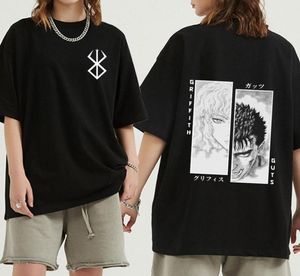 Mężczyźni kobiety tshirt anime wnętrzności Griffith Cotton T Shirt HARAJUKU Zabawne Berserk Print Ubrania Hip Hop Tops Tees Summer5885636