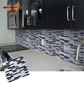 Mosaico Automínio auto -adesivo Backsplash adesivo de parede Vinil banheiro cozinha decoração de casa Diy6107232