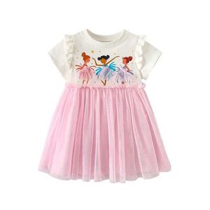 Sukienki dla dziewczyn taniec stół dziewczyna letnia księżniczka sukienka dziecięca impreza urodzinowa ubrania dziecięce haftowa sukienka ślub D240520