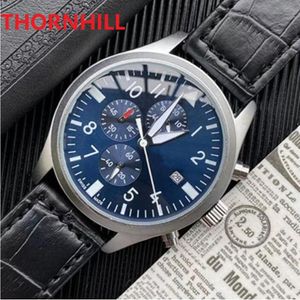 Mens Multi Functional Stopwatch Watch 40mm Japan Quartz movement Chronograph reloj Sapphire waterproof Steel Bracelet orologi da uomo d 2417