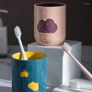 Koppar tefat bärbara hushållen hållbar plast stilfull återanvändbar resebadrum leveranser tandborste tandkräm tvätt kopp kopp koppen