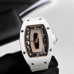 Миллес наблюдает за richamills watch rm наручные часы RM0701 Белая керамическая черная губа Автоматические механические женщины