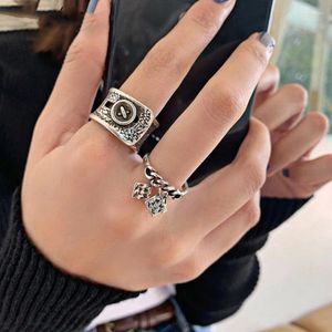 Rings Cluster Pulsante vintage 925 Sterling Silver Napsel for Women Men Fashion Creative Pattern Irregular Party Gift quotidiani di gioielli quotidiani