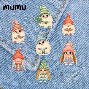 Brosches 2024 Cartoon Christmas Gnome Lapel Pin Sweet Art Acrylic Handmade Epoxy Jewelry Shirt Bag Badge