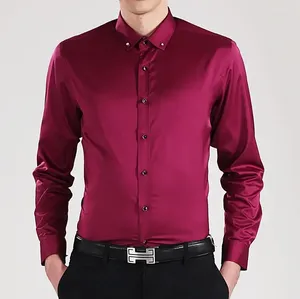 Camisas casuais masculinas de qualidade boa vaso xadrez formal de manga longa de manga comprida