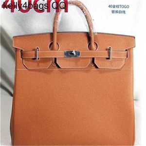 40cm Togo Leather Handbag platinum 10A Leather Leather LeatherWXSJ