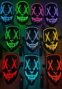 Страшная маска на Хэллоуин светодиодные светильники маскарада косплей, светящийся в темной лицевой маски костюм 3 режимы освещения карнавальный фестиваль PAR9495041