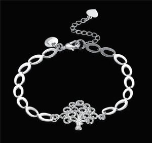 Women039s Sterling Silver Plated Tree of life pendant Charm Bracelet GSSB574 fashion 925 silver plate jewelry bracelets9084917