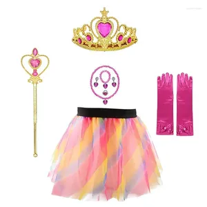 衣類セットプリンセスドレスアップ服とアクセサリーの女の子のふりをしているスカートの王冠でプレイセット