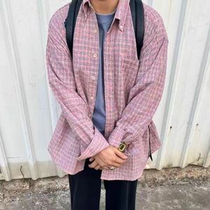 Pink-Color Pocket Shirts Men Woman High Street Oversized Clothes Shirt