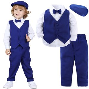 男の子のウェディングスーツベビー服幼児誕生日パーティーギフト衣装
