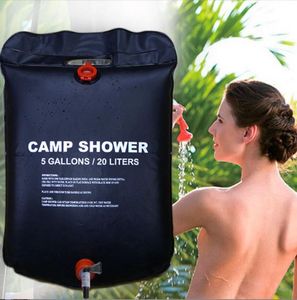Bolsa de chuveiro de acampamento ao ar livre 20l Saco de água solar aquecida de água solar portátil Bolsa de banho de armazenamento de água