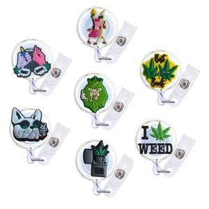 Other Labeling Tagging Supplies New Green Plants 12 Cartoon Badge Reel Retractable Nurse Id Card Holder With Clip Cute Cool Reels Tag Otcfx