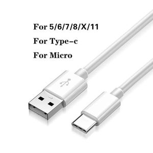 Cavo USB ad alta velocità 3A Caricatore rapido micro USB Tipo C Cavi di ricarica 1M 2m 3m per Samsung LG Huawei telefoni Android Carre