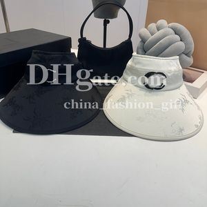 와이드 브림 모자 럭셔리 자수 모자 중국 스타일 디자인 버킷 모자 모자 모자 여름 해변 여행 선 보호 모자