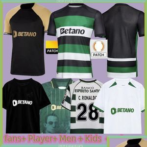 Koszulki piłkarskie sportowe CP 23 24 25 Lisboa Ronaldo Lisbon Joe Sarabia Vietto Coates acoAna Stromp Men Kit Clube de Football Shirt 01 02 Dhspg