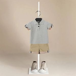 Kids Boy Clothes Summer Children Casual Suit Polo Shirt Short Sleeve White striped Shorts Clothing 1-9 Years Children Outfits 240425