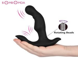 Obracający się masaż prostaty intymne zabawki seksualne analne dla mężczyzn gej g plot prostaty masażer podwójny silnik wibrator analny wtyczka tyłka Y18925078423