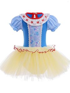 Flickklänningar Princess Ballet Tutu klänning för småbarn Little Girls Ballerina Dance Costum outfit Dancewear med tyllkjol Yellow/Blue/