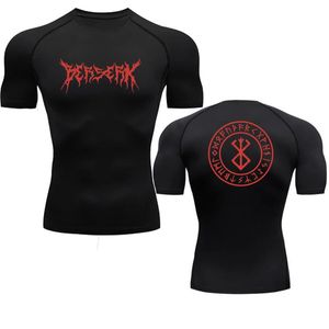 Anime berserk kompression tshirt män fitness tight långärmad sport t shirt träning jogging skjortor gym sportkläder snabb torr 240520