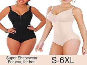 Novos mulheres plus size bodysuit shapewear slimming bummy controle de corpo completo clipe de calcinha de calcinha com cinto de sutiã fajas y8143169