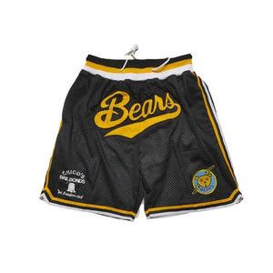 Men's Shorts Mens Basketball Shorts Bad News Bear Four Pocket Sewing Embroidery Sports Outdoor Beach Pants Fitness Black 2023 New Q240520