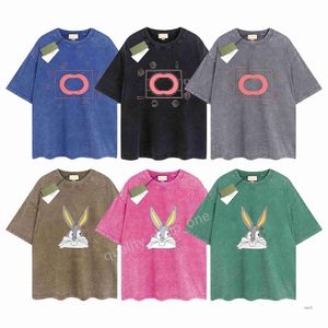 Erkek Tasarımcı T-Shirt Yaz Gu Gömlek Marka Vintage Retro Yıkanmış Tees Erkek Kadın Kısa Kollu Hip Hop Sokak Giyim Üstler Şort Giysileri Giysileri G-35 GXYG