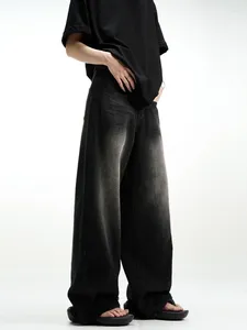 メンズジーンズストリートウェア特大の女性バギーハイウエストワイドレッグデニムカーゴパンツハラジュクY2Kビンテージママ韓国スタイル
