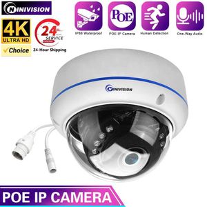 Беспроводные комплекты камеры 8MP 4K IP -камера открыто спортивное обнаружение H.265 CCTV Металлический белый купол IP66 Водонепроницаемый RJ45 5MP POE Human Video Camera J240518