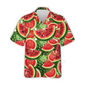 3d Printed Strawberry Kiwifruit Hawaiian Shirt Men Tropical Fruits Summer Beach Aloha Shirt Button Down Short Sleeve Blouse 240520