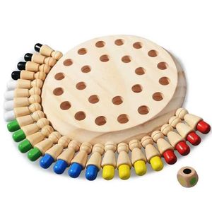 Мод самолетов деревянная головоломка игрушка Montessori Education Learning Learning Датчик цвета Bebe Memory Memorting Stick International Chess Party Game Chil