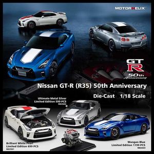 Diecast Model Cars Mackalix 1 18 dla Nissan GT-R (R35) 50th Anniversary Edition Model CAR