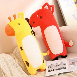 Stuffed Plush Animals 60cm Cute Elephant Giraffe Fox Long Pillow Toy Kaii Stuffed Animals Plushies Doll Soft Girls Bed Holding Sleeping Cushion