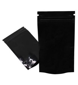 100 pcslot nere stand up in alluminio con cerniera in alluminio sacca di imballaggio mylar guati calda con cerniera riclosabile con cerniera zip1206467