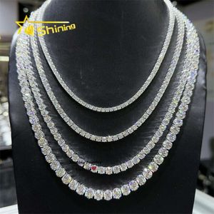 Drop shipping GRA certificated sterling sier bracelet 2mm 3mm 4mm 5mm 6.5mm vvs moissanite tennis chain necklace